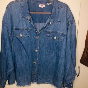 Plus Levi Denim button down collar shirt